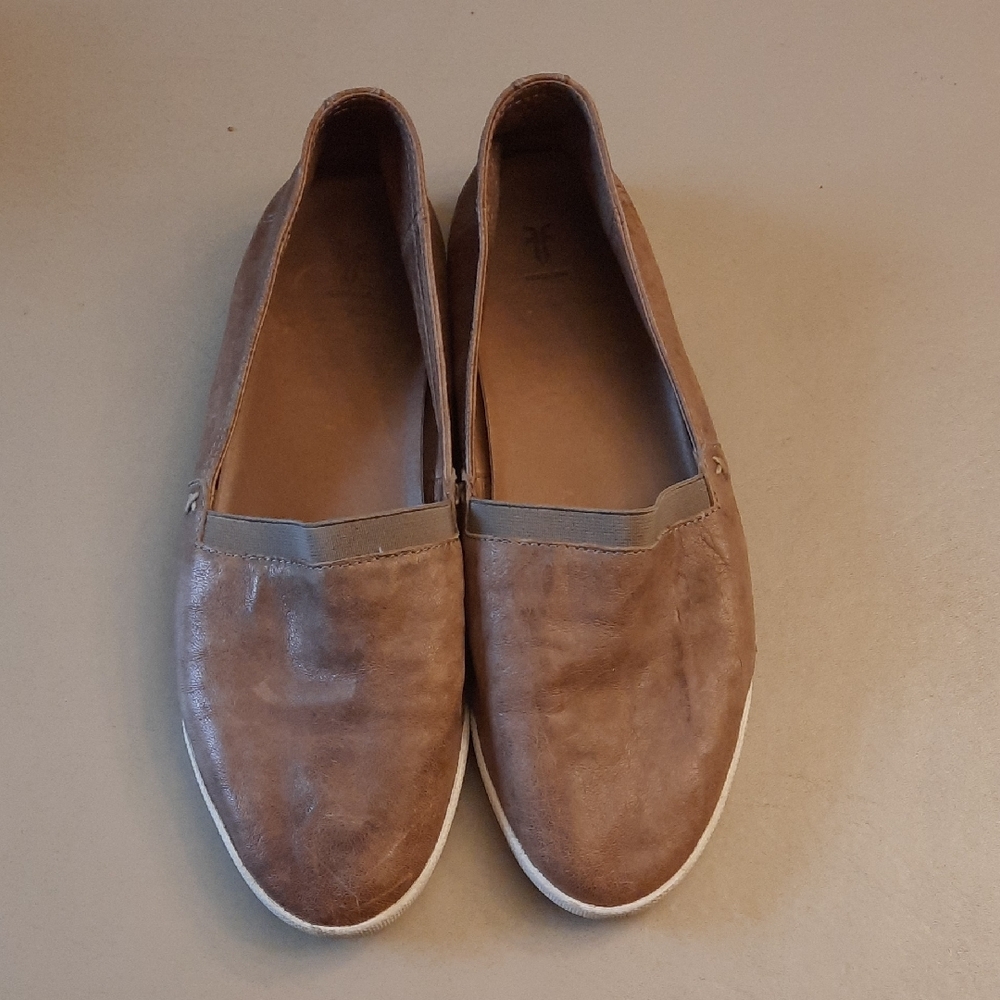 Frye Brown Leather Slip On Shoes